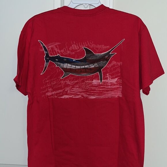 4th of July Guy Harvey Bluewater billfish marlin bill of rights sail tuna shirt - Picture 1 of 4